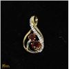 Image 1 : #111-GENUINE RED GARNET & CZ PENDANT