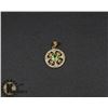 Image 1 : #127-GENUINE GREEN PERIDOT & CZ PENDANT