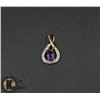 Image 1 : #108-GENUINE AMETHYST & CZ PENDANT