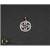 Image 1 : #106-GENUINE AMETHYST & CZ PENDANT