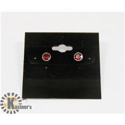 # 1-GENUINE RED GARNET STUD EARRINGS