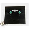 Image 1 : # 18-GREEN CUBIC ZIRCONIA STUD EARRINGS