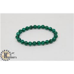# 35-NATURAL GREEN MALACHITE & MATTE BEAD BRACELET