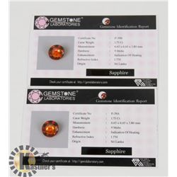 #193-YELLOW SAPPHIRE MATCHING  GEMSTONE 3.5CT