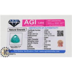 #180-GENUINE GREEN EMERALD GEMSTONE 6.80CT