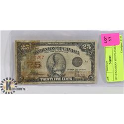 1923 CANADIAN SHINPLASTER.