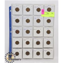 SHEET OF US PENNIES.