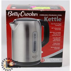 BETTY CROCKER STAINLES STEEL 1.7 L CORDLESS KETTLE