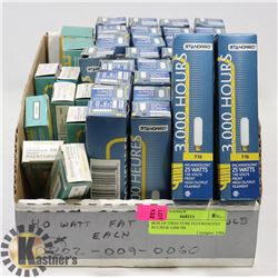 BOX OF TWIN TUBE FLUORESCENT BULBS & 3,000 HR