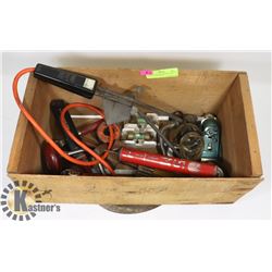 ASSORTED BOX OF RETRO TOOL AND COLLECTIBLES