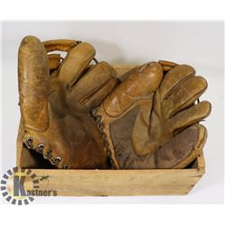 LOT OF 2 VINTAGE BASEBALL GLOVES