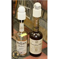 2 EMPTY TEXAS MICKEY BOTTLES.