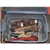 Image 1 : ESTATE TOTE W/ PIPE WRENCH, HAMMERS, MINI-SLEDGE