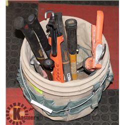 PAIL WITH TOOL HOLDER & TOOLS