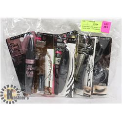 8 MAYBELLINE MAKE UP. 4 MASCARA, 2 EYE LINERS