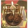 Image 1 : FLAT WITH BRASS LOG HOLDER, BRASS FIRE BELLOWS,
