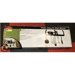WALL MOUNT POT RACK WITH 5 HOOKS, NEW IN BOX