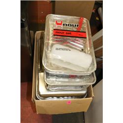 BOX OF PAINT TRAYS AND KITS
