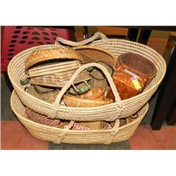 LARGE LOT OF WICKER BASKETS