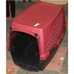 LARGE DOG KENNEL, WICKER DOG BED & STAINLESS STEEL