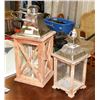 Image 1 : LOT OF 2 NEW WOODEN DECORATIVE LANTERNS,