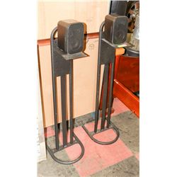 A PAIR OF 60 W ACOUSTIC PROFILES SPEAKERS ON STAND