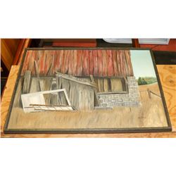 WOOD FRAMED BARN SCENE PICTURE