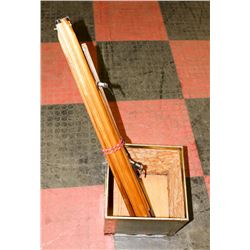 LOT OF 2 VINTAGE ART EASELS IN BRASS BOX