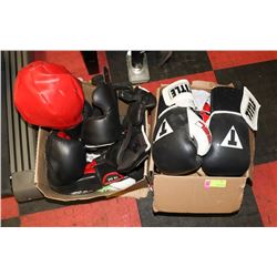 2 BOXES OF BOXING EQUIPMENT