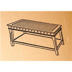 IN BOX WALNUT COLOURED COFFEE TABLE AS IS