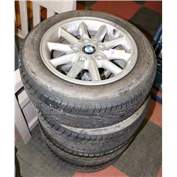 SET OF 4 TIRES YOKOHAMA  P195/ 60R15 WITH BMW RIMS