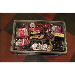 BOX OF PONY TAILS AND ARTIFICIAL HAIR
