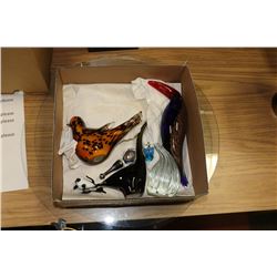 BOX W/6 PIECES OF ART GLASS INCLUDING