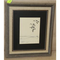 FRAMED, SIGNED, LTD EDITION 1981 PENCIL SKETCH BY