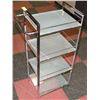 Image 1 : STAINLESS STEEL 4 LEVEL SHELF WITH GLASS SHELVES.