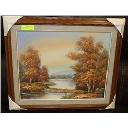 FRAMED, SIGNED OIL ON CANVAS LANDSCAPE SCENE