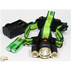 TACTICAL 6000 LUMIN LED HEADLAMP WITH CHARGER AND