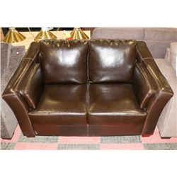 BROWN LEATHERETTE 66" LOVE SEAT