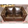 Image 1 : BROWN LEATHERETTE 66" LOVE SEAT