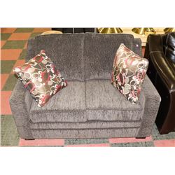 FABRIC 55" LOVE SEAT WITH 2 ACCENT CUSHIONS