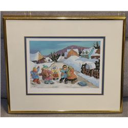 FRAMED, SIGNED PRINT BY P.T. PAQUIN "L'AUTOBUS
