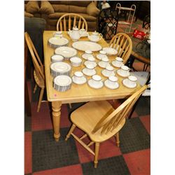 MAPLE TABLE WITH 4 ARROWBACK SIDECHAIRS