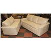 Image 1 : NEW BEIGE MICROFIBRE 82" SOFA WITH 59" LOVE SEAT.
