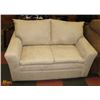 Image 2 : NEW BEIGE MICROFIBRE 82" SOFA WITH 59" LOVE SEAT.