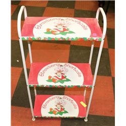 VINTAGE STRAWBERRY SHORTCAKE SHELF, 19"X9.5"X37"