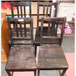 SET OF 4 PINE SIDECHAIRS AS IS