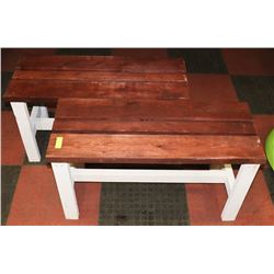 LOT OF 2 FARM STYLE BENCHES 15"X38"X20".