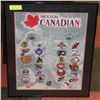 Image 1 : VINTAGE MOLSON FRAMED NHL TEAM PATCHES DISPLAY