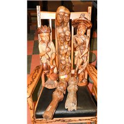 LOT OF 5 CARVINGS.