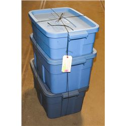 3 RUBBERMAID ROUGH NEX STORAGE